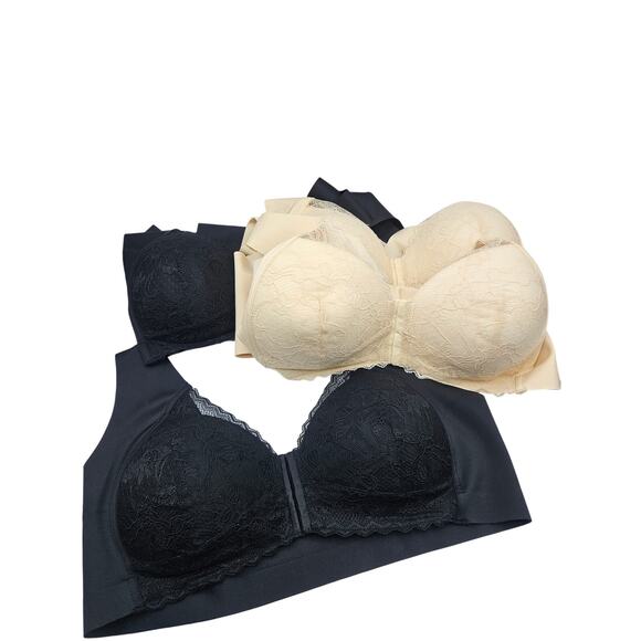 SheCurve Other - SheCurve Women's Bra's Lingerie 2 XL Set of 4- 2 Black 2 Beige NEW Unworn